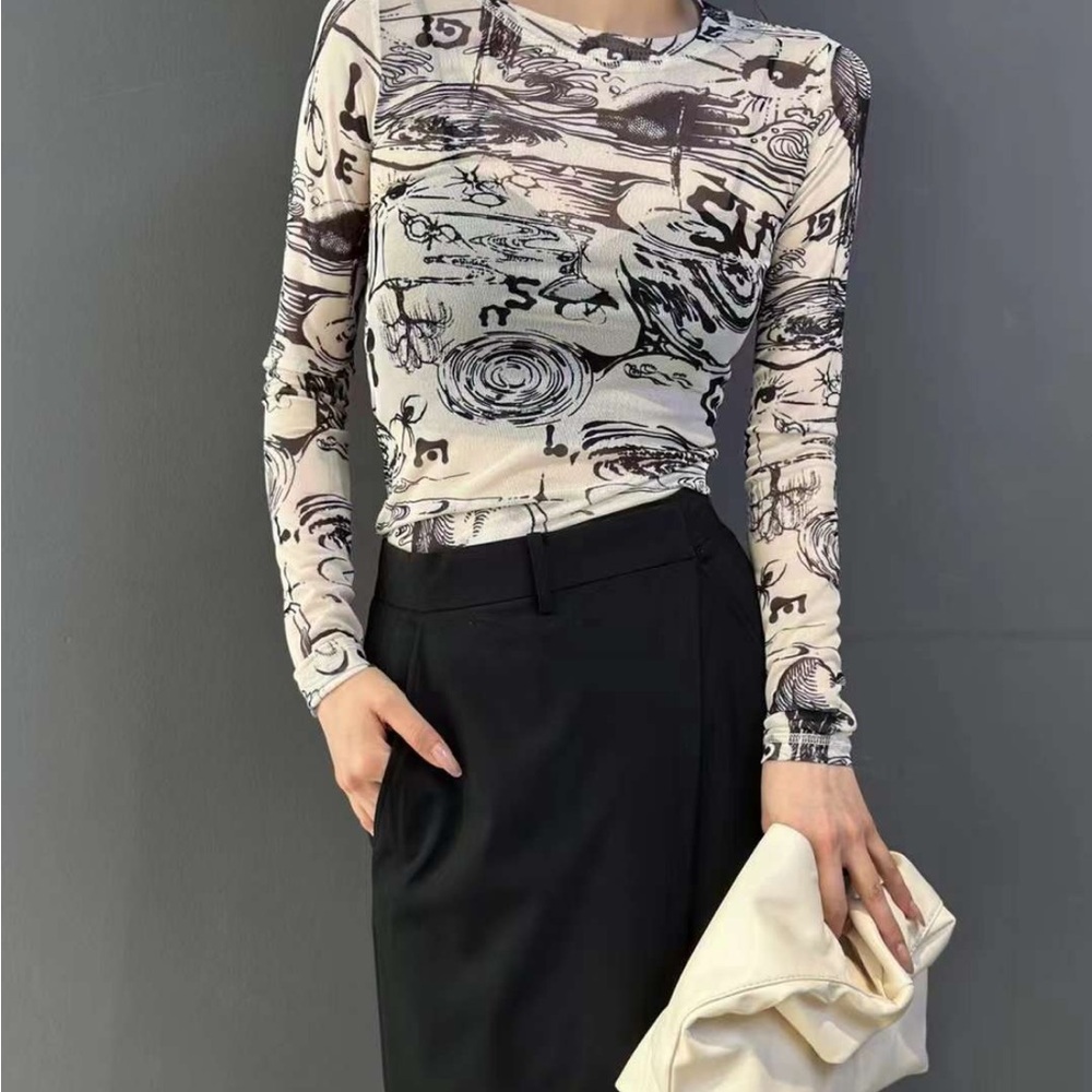 Sheer Tattooed designer top